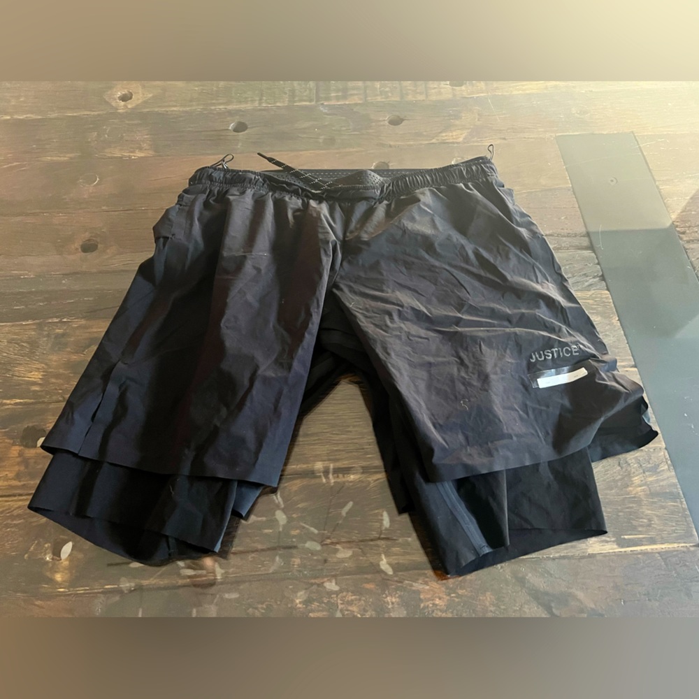 Justice 2 in 1 Satisfy Runnkng Black Athletic Shorts